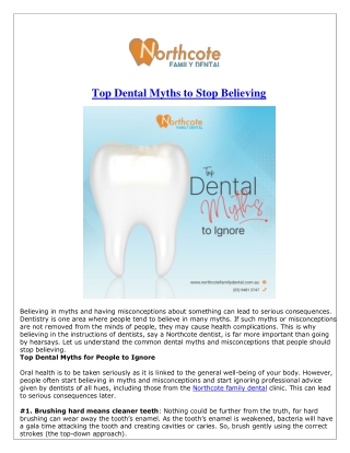 Top Dental Myths to Stop Believing