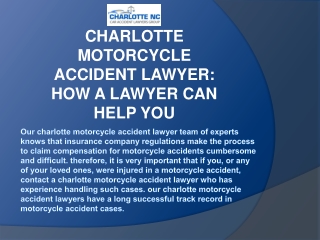 Charlotte Motorcycle Accident Lawyer: How A Lawyer Can Help You
