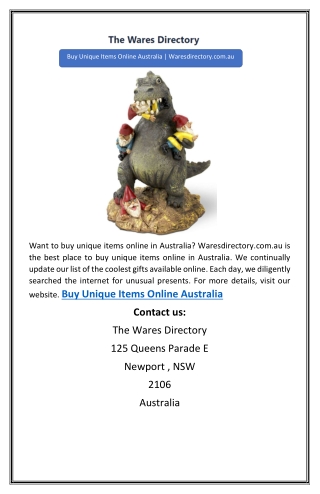 Buy Unique Items Online Australia | Waresdirectory.com.au