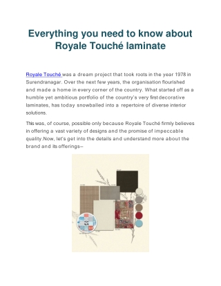 Everything you need to know about Royale Touché laminate - Royale Touche