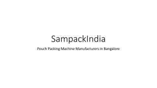 Pouch Packing Machine Manufacturers in Bangalore