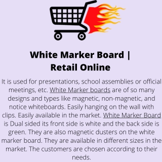 White Marker Board  Retail Online
