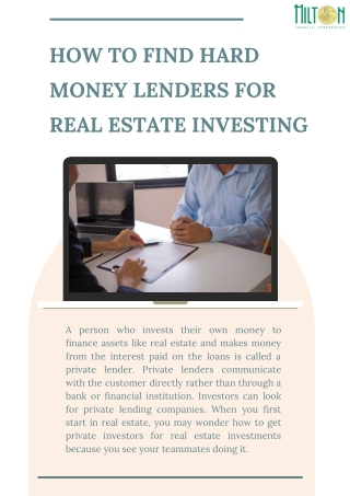 How to Find Hard Money Lenders for Real Estate Investing