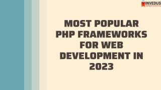 Most Popular PHP Frameworks for web development in 2023