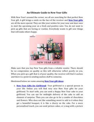 An Ultimate Guide to New Year Gifts
