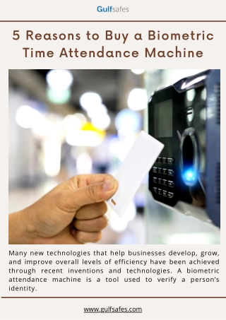 5 Reasons to Buy a Biometric Time Attendance Machine