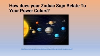 How does your Zodiac Sign Relate To Your Power Colors