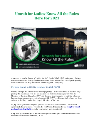 Umrah for Ladies Know All the Rules Here For 2023