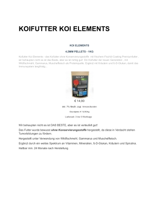 KOIFUTTER KOI ELEMENTS