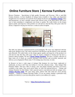 Online Furniture Store- Kernow Furniture