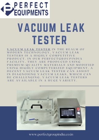 Vacuum leak tester | Perfect Group India