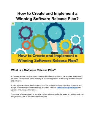 How to Create and Implement a Winning Software Release Plan?