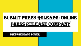 Submit Press Release_ Online Press Release Company