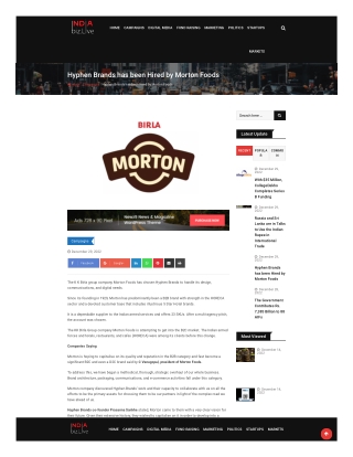 Hyphen Brands has been Hired by Morton Foods