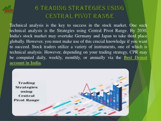 6 Trading Strategies using Central Pivot Range