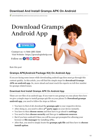 Download And Install Gramps APK On Android | Gramps APK Download