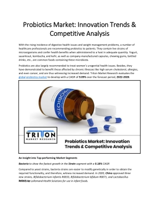 Probiotics Market: Innovation Trends & Competitive Analysis