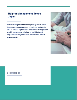 10 Key Financial Choices for Your Thirties with Helprin Management Japan