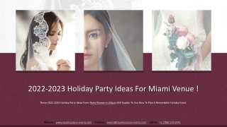 2022-2023 Holiday Party Ideas For Miami Venue !