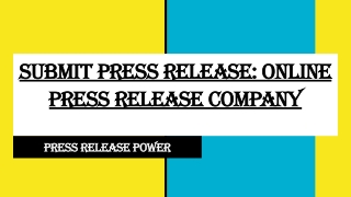 Submit Press Release_ Online Press Release Company