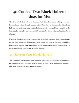 40 Coolest Two Block Haircut Ideas for Men
