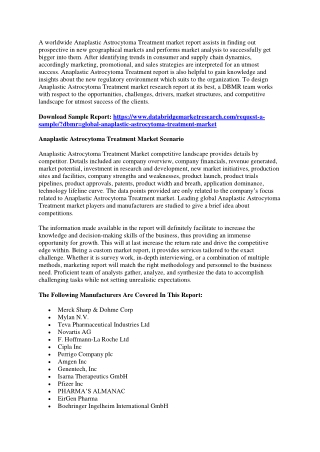 Anaplastic Astrocytoma Treatment Market