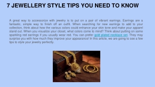 7 JEWELLERY STYLE TIPS YOU NEED TO KNOW