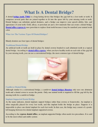 What Is A Dental Bridge?