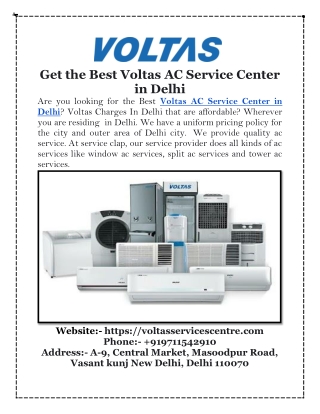 Get the Best Voltas AC Service Center in Delhi