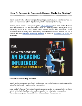 How To Develop An Engaging Influencer Marketing Strategy