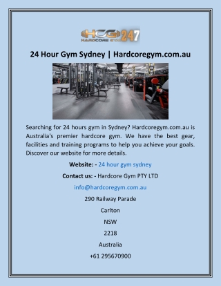 24 Hour Gym Sydney  Hardcoregym.com