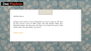 Call Boy Service   Desiplayboys.in