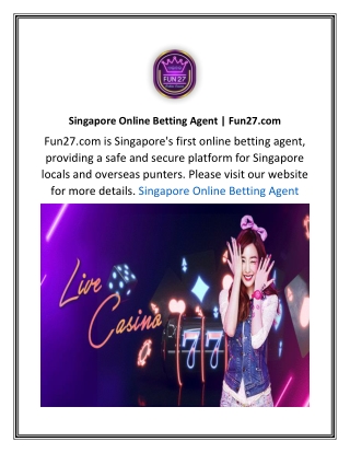 Singapore Online Betting Agent Fun27.com