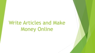 Write Articles and Make Money Online