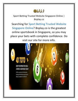 Sport Betting Trusted Website Singapore Online 8nplay.co