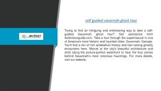 self guided savannah ghost tour | Actiontourguide.com
