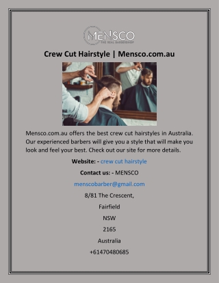 Crew Cut Hairstyle  Mensco.com