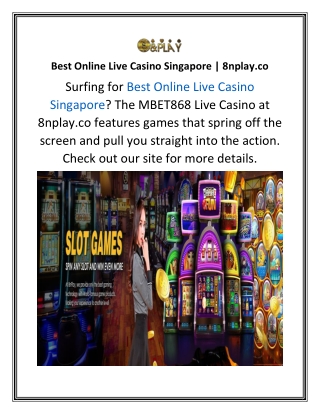 Best Online Live Casino Singapore  8nplay.co