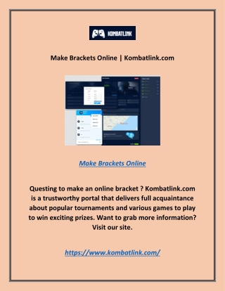 Make Brackets Online | Kombatlink.com