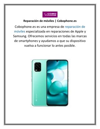 Reparación de móviles Cobophone.es