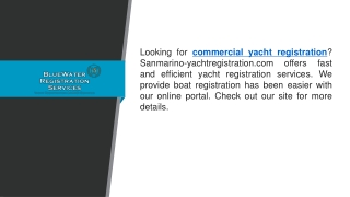 Commercial Yacht Registration  Sanmarino-yachtregistration.com