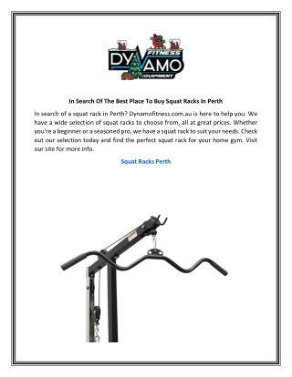 In Search Of The Best Place To Buy Squat Racks In Perth