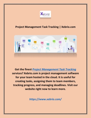 Project Management Task Tracking | Xebrio.com