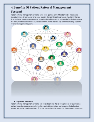 4 Benefits Of Patient Referral Management System!