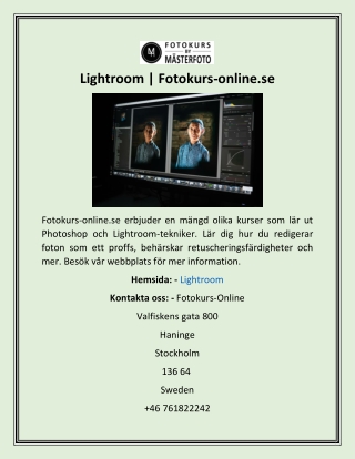 Lightroom  Fotokurs-online.se