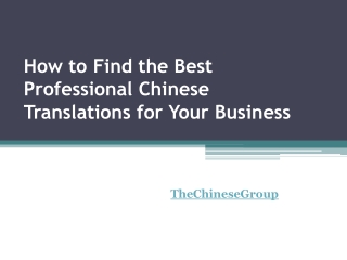 How to Find the Best Professional Chinese Translations