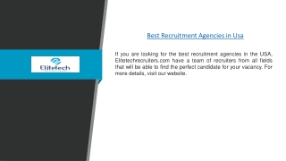 Contingent Worker Recruiter | Elitetechrecruiters.com