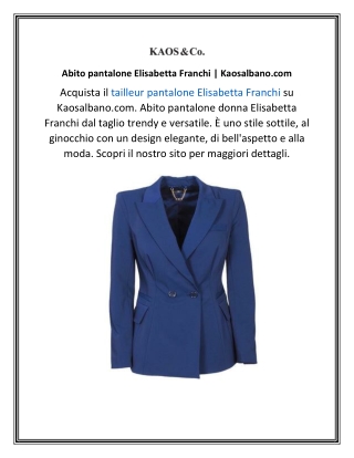 Abito pantalone Elisabetta Franchi Kaosalbano.com