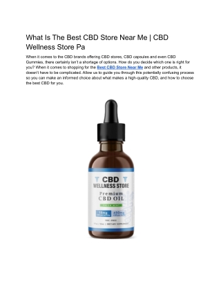 What Is The Best CBD Store Near Me _ CBD Wellness Store Pa