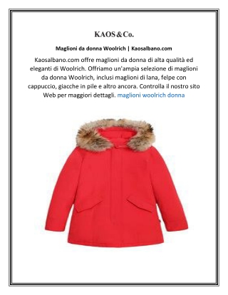 Maglioni da donna Woolrich  Kaosalbano.com